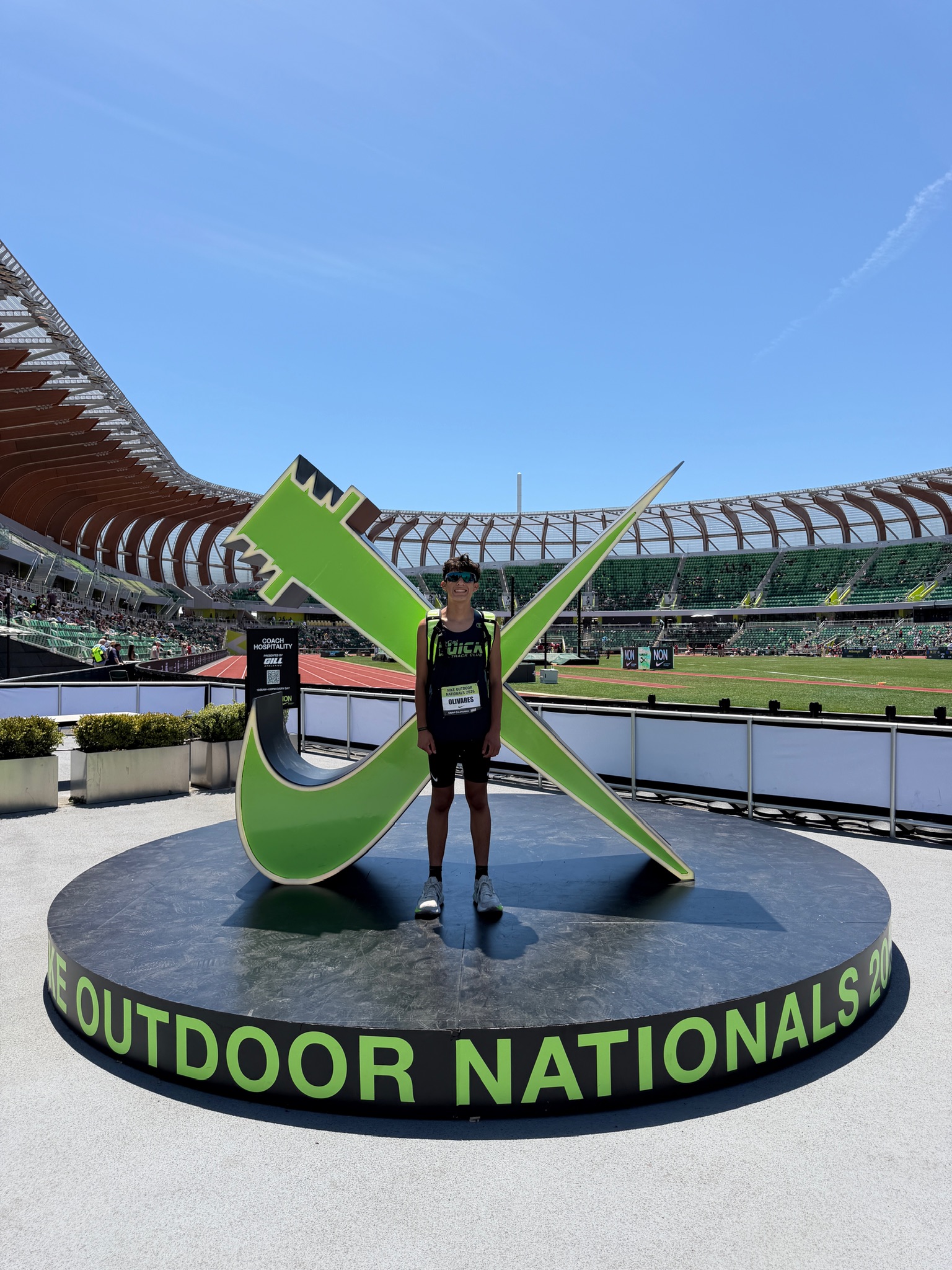 Noah Olivares competing at Nike Outdoor Nationals